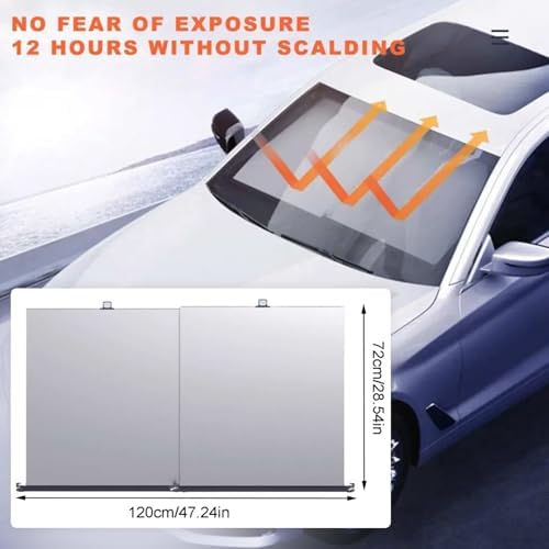 Otomatik Katlanır Araba Otobüs Kamyon Güneşliği UV Korumalı Isı Yalıtımlı Ön Cam Güneşlik 2'li 70x120cm