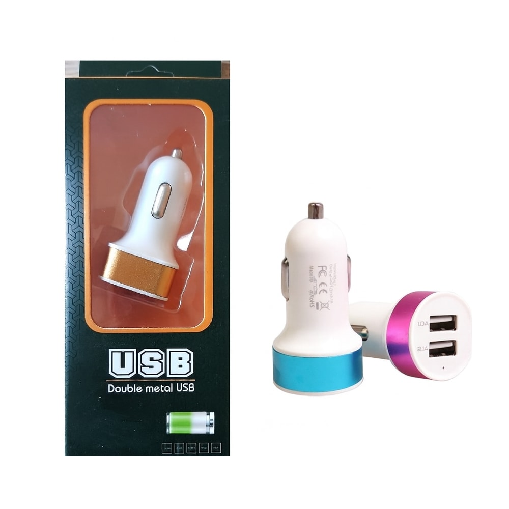 Işıklı Araç Çakmaklık Şarj Cigazı 2.1A 12-24v Çift USB Girişli