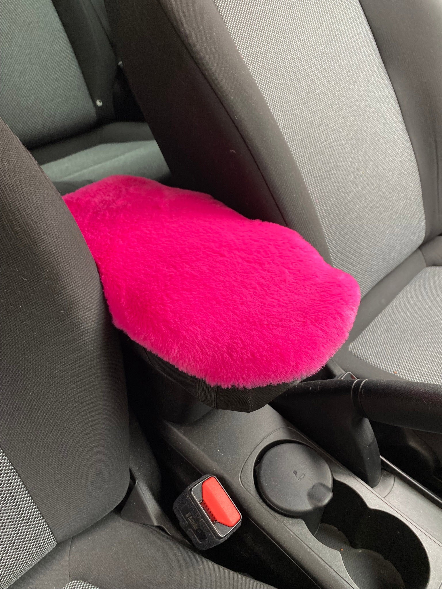 Yumuşak Peluş Kol Dayama Kolçak Minderi Fuşya Pembe