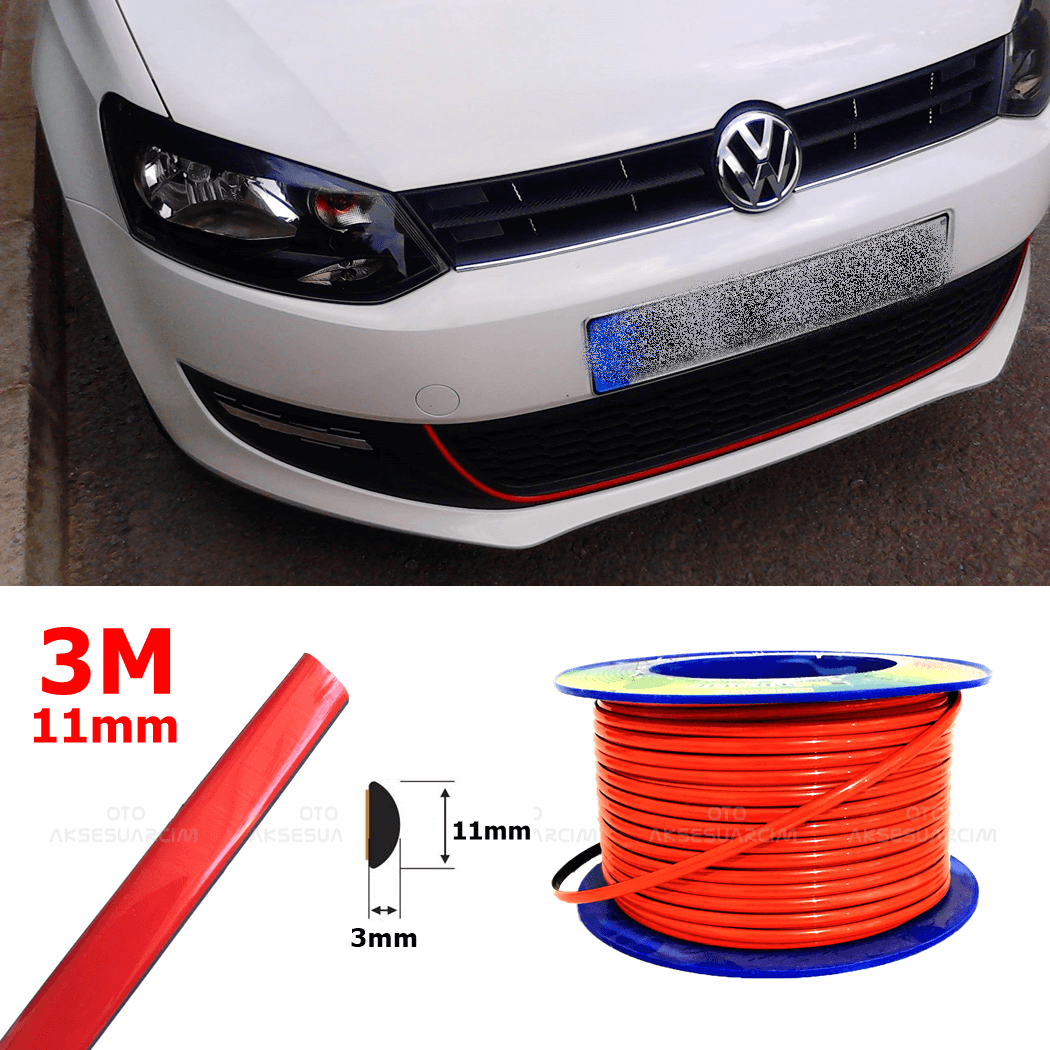 Yapışkanlı Nikelaj Şerit Bant Çıta 11mm 3 Metre Kırmızı