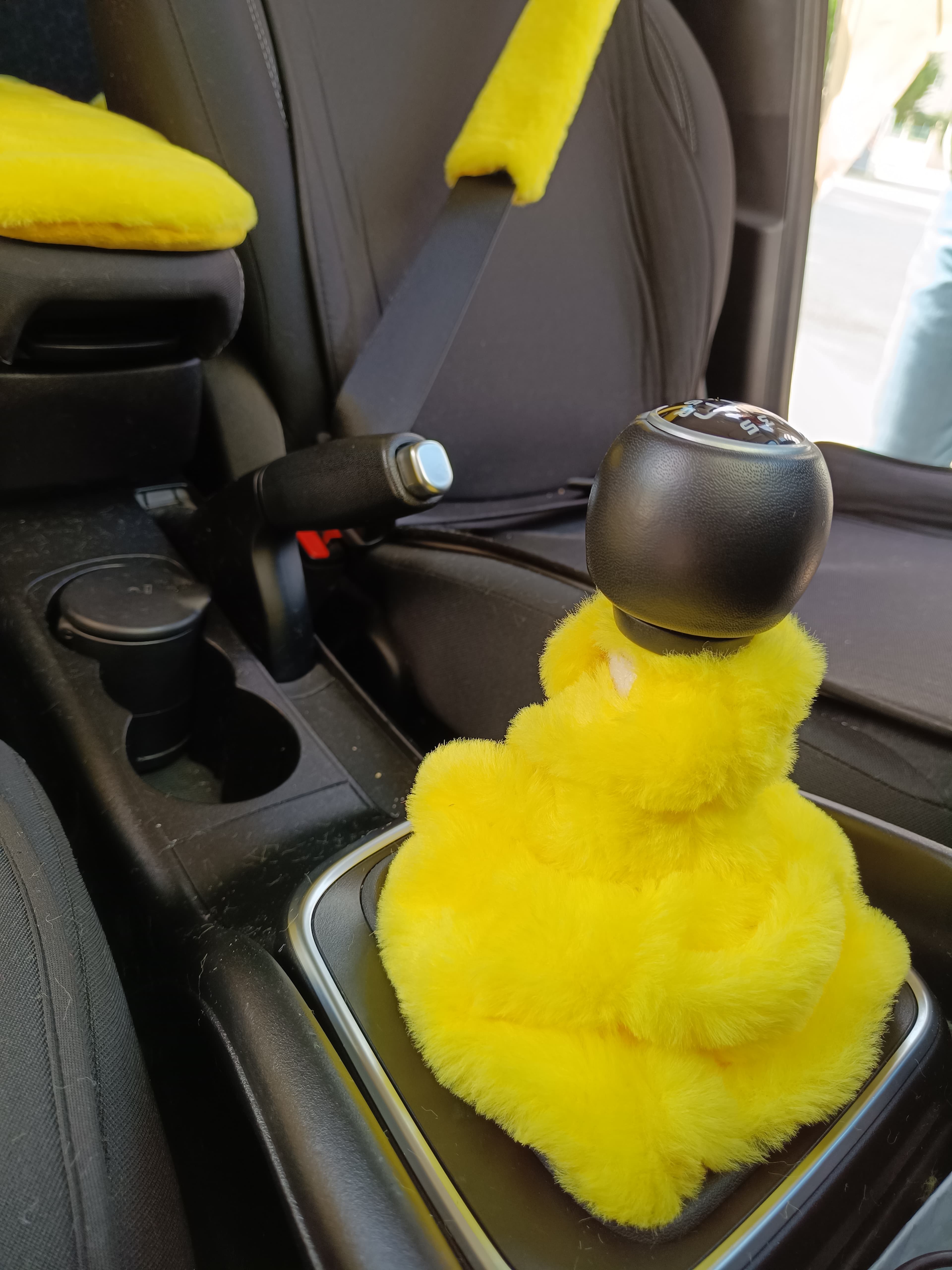 Yumuşak Peluş Vites Körüğü Vites Süsü Sarı