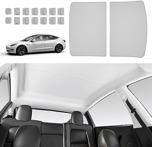 Tesla Model Y 2020–2023 Tavan Penceresi Güneşlik Katlanabilir UV Isı Yalıtımlı Çantalı Gri