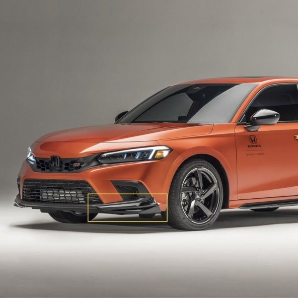 Honda Civic FE1 2022 ve Sonrası Uyumlu Ön Tampon Aero Flap Piano Black 2 Parça