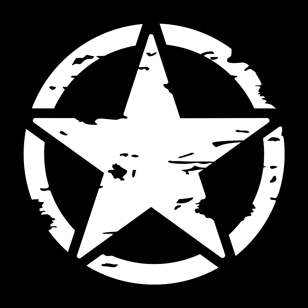 Army Star Askeri Yıldız Oto Sticker Beyaz 22x22cm