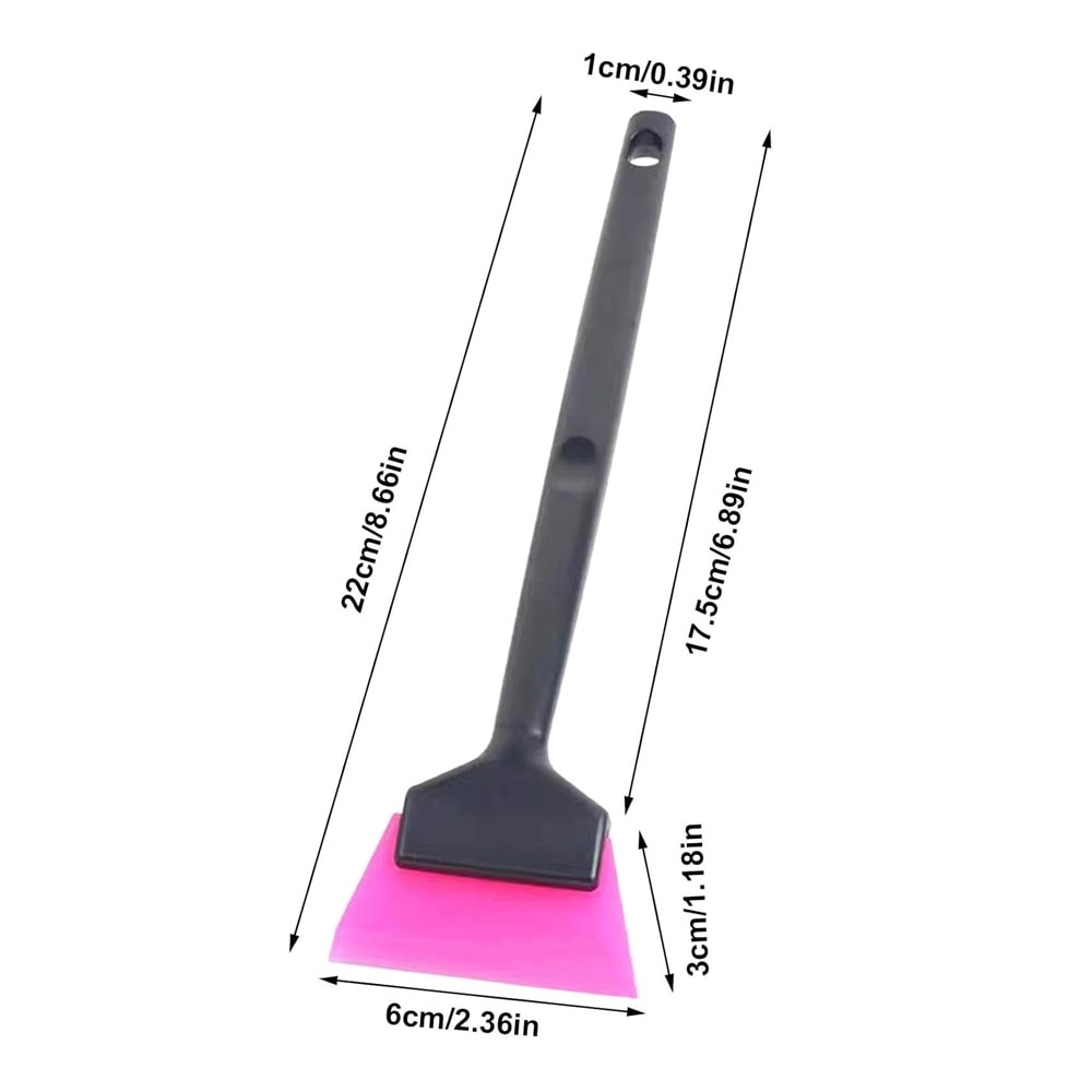 Mini Saplı Silikon Çekçek Ragle Cam Filmi Çekme Uygulama Aparatı 6x22cm Siyah Pembe