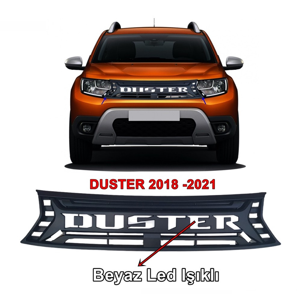 Dacia Duster 2018-2022 Led Işıklı Ön Panjur Siyah
