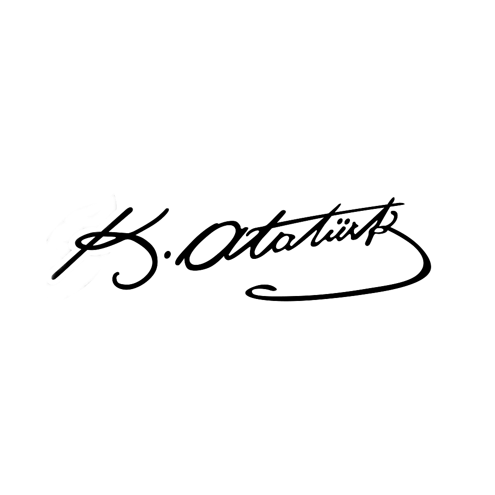 K.Atatürk İmzalı Oto Sticker Siyah 20x7cm