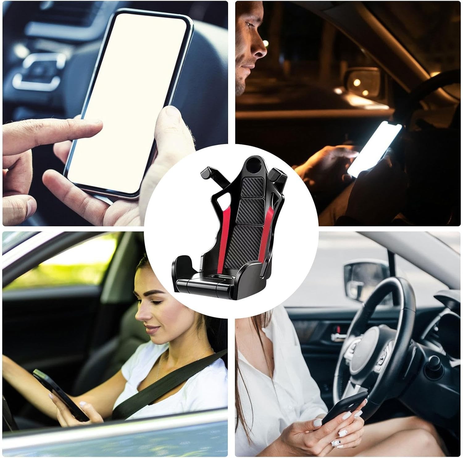 Spor Koltuk Modelli Havalandırma Izgarası Telefon Tutucu Siyah