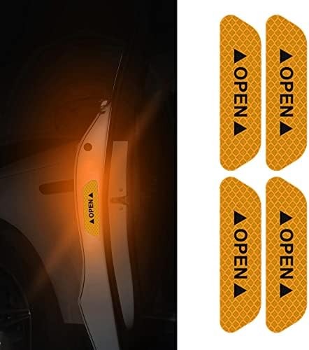 Araba Kapı Açık Uyarı Reflektörü Etiket Sticker 4'lü 9.5x2.5cm Sarı