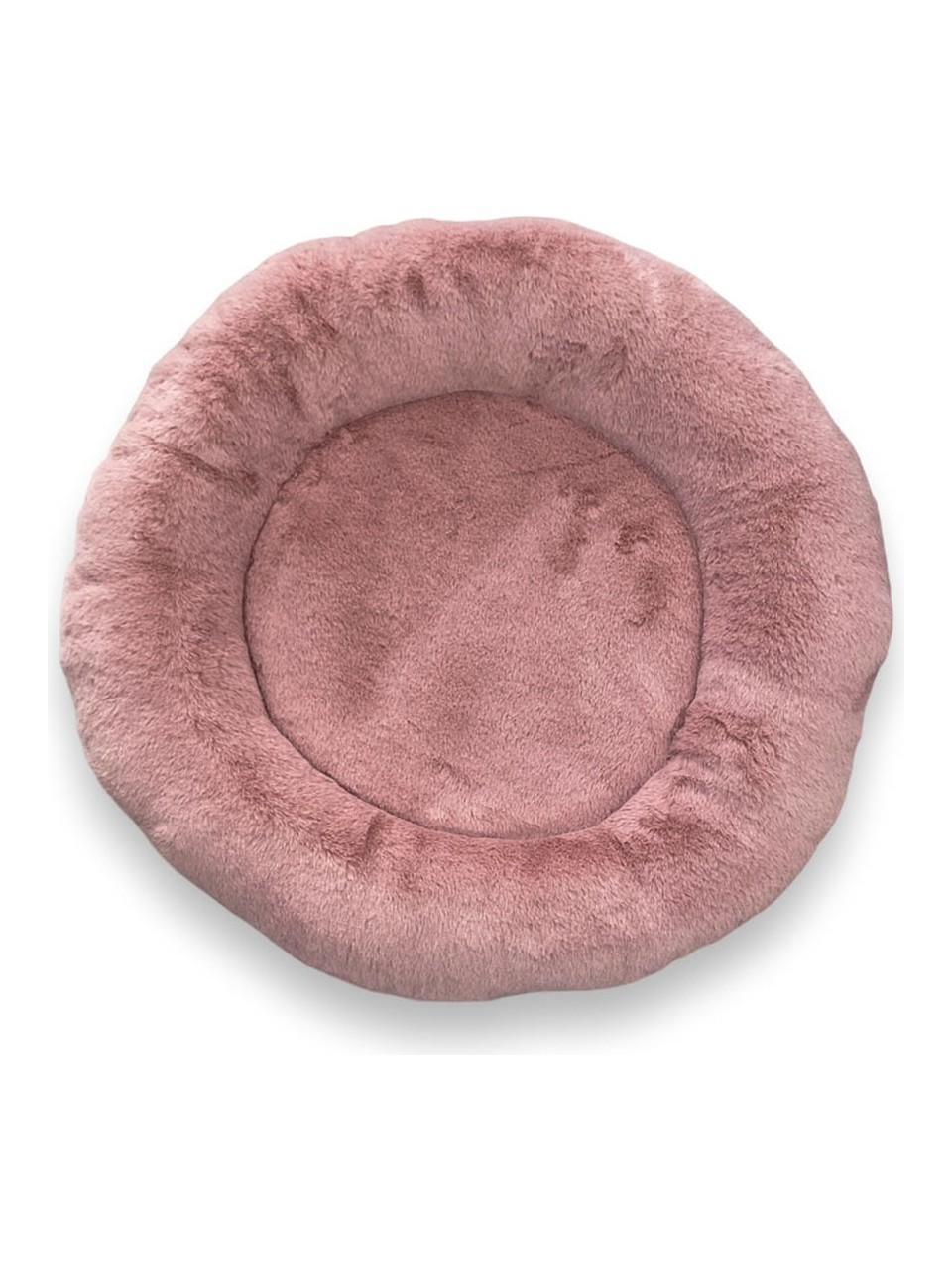 Soft Hair Plush Round Pet Cat Bed Mushion 50cm Powder Pink Pink