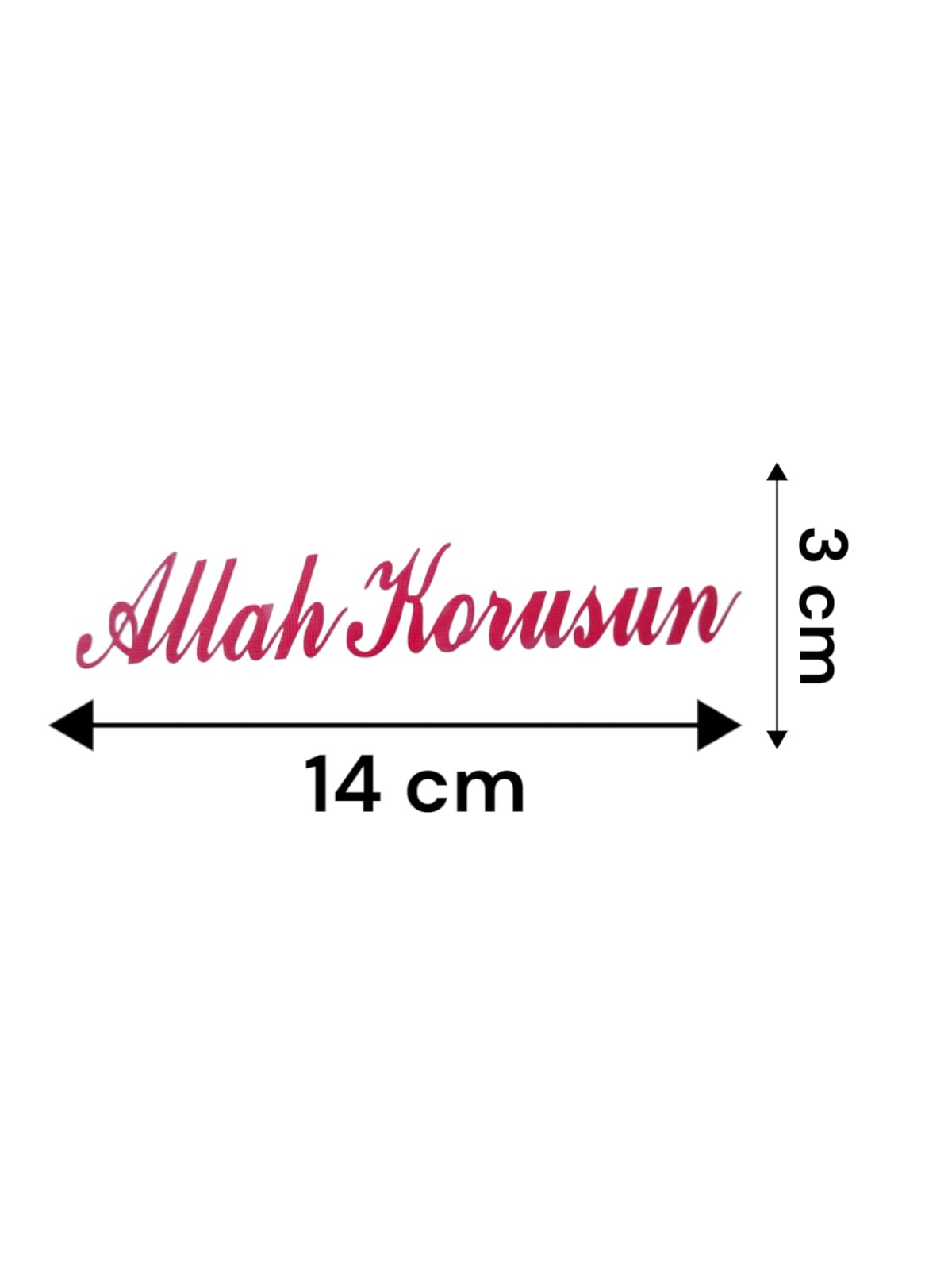 Allah Korusun Yazılı Oto Sticker Kırmızı 14x3cm