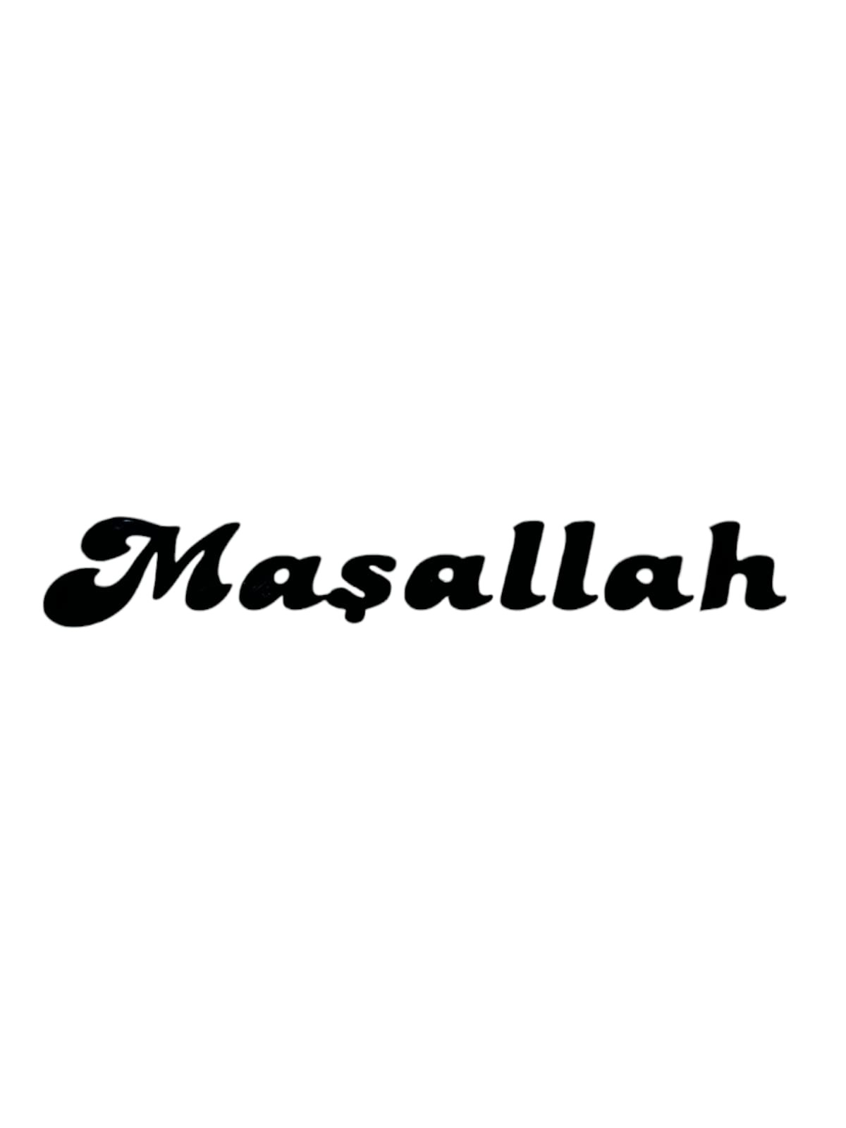 Maşallah Yazılı Oto Sticker Siyah 13x2cm