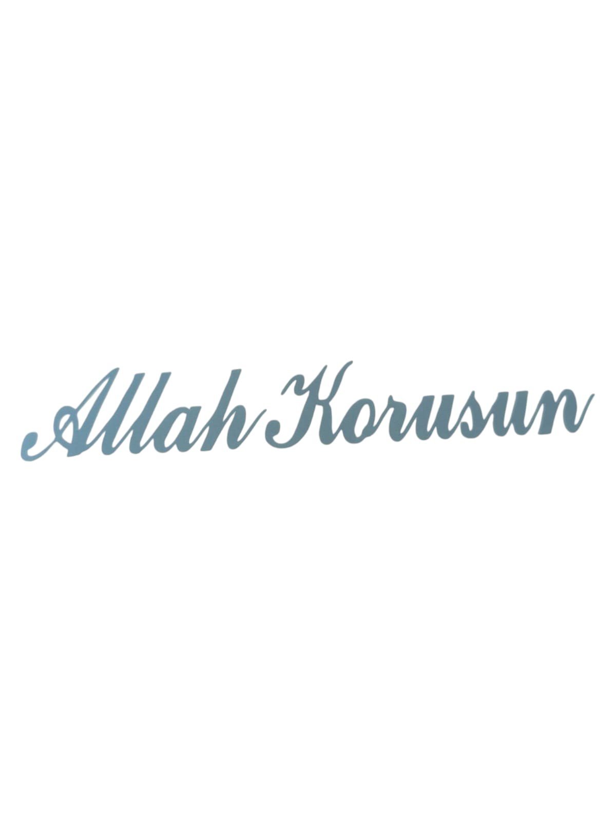Allah Korusun Yazılı Oto Sticker Gri 14x3cm