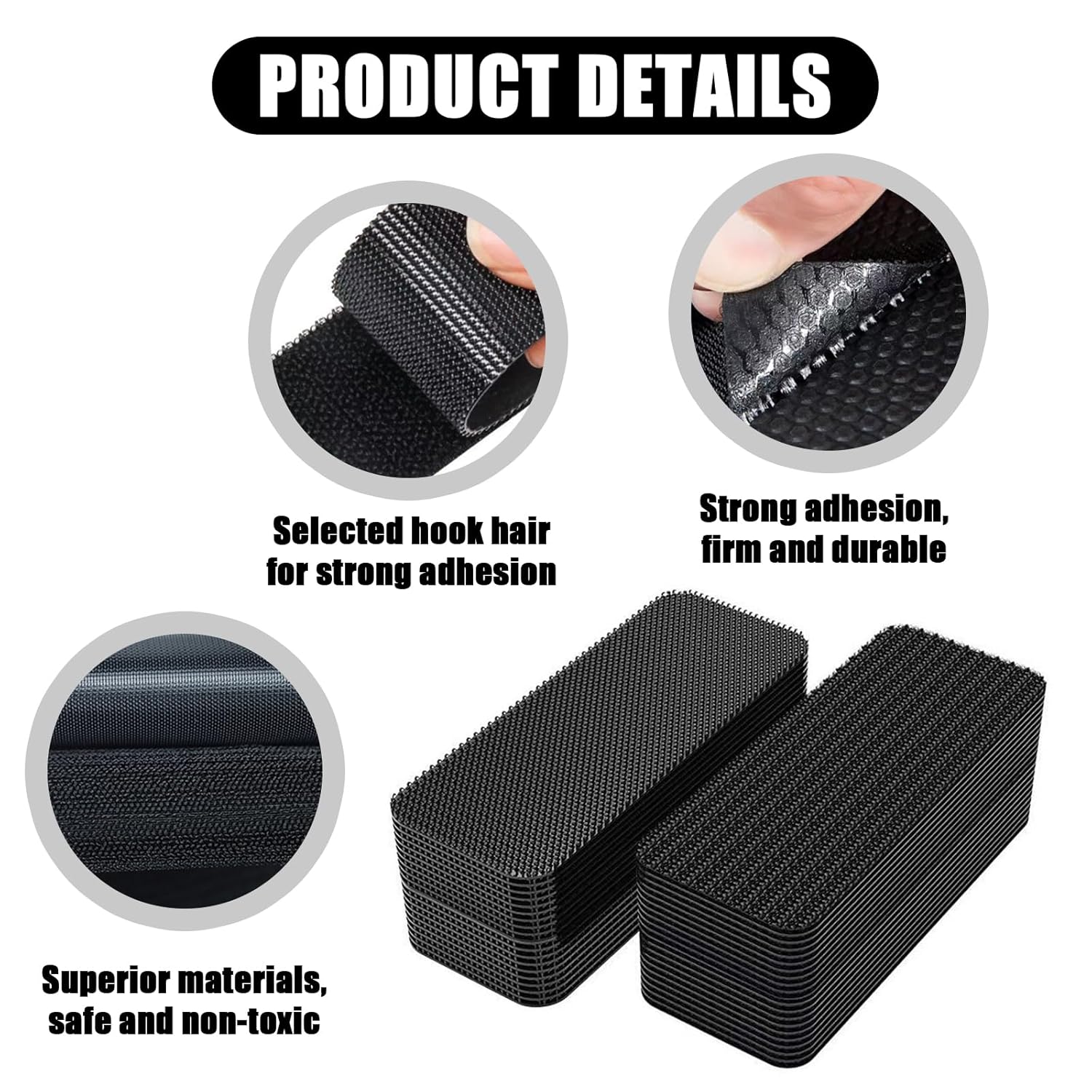 Araç Ev Ofis Çok Amaçlı Kaydırmaz Çift Taraflı Cırt Velcro Bant 16’lı Set 23x70mm Siyah