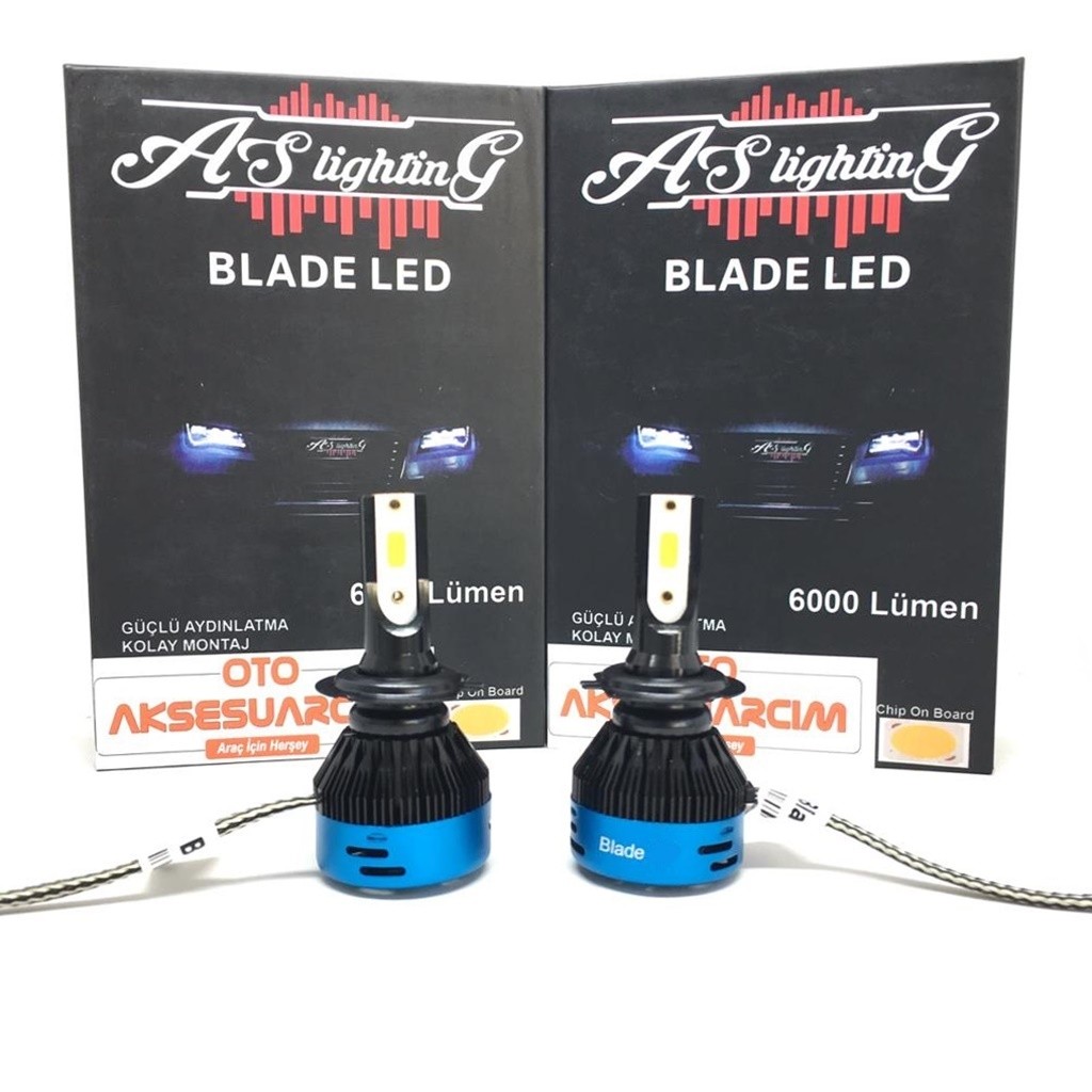 BLADE 9006/HB4 Led Xenon Far Ampulü Şimşek Etkili Beyaz 6000 Lümen