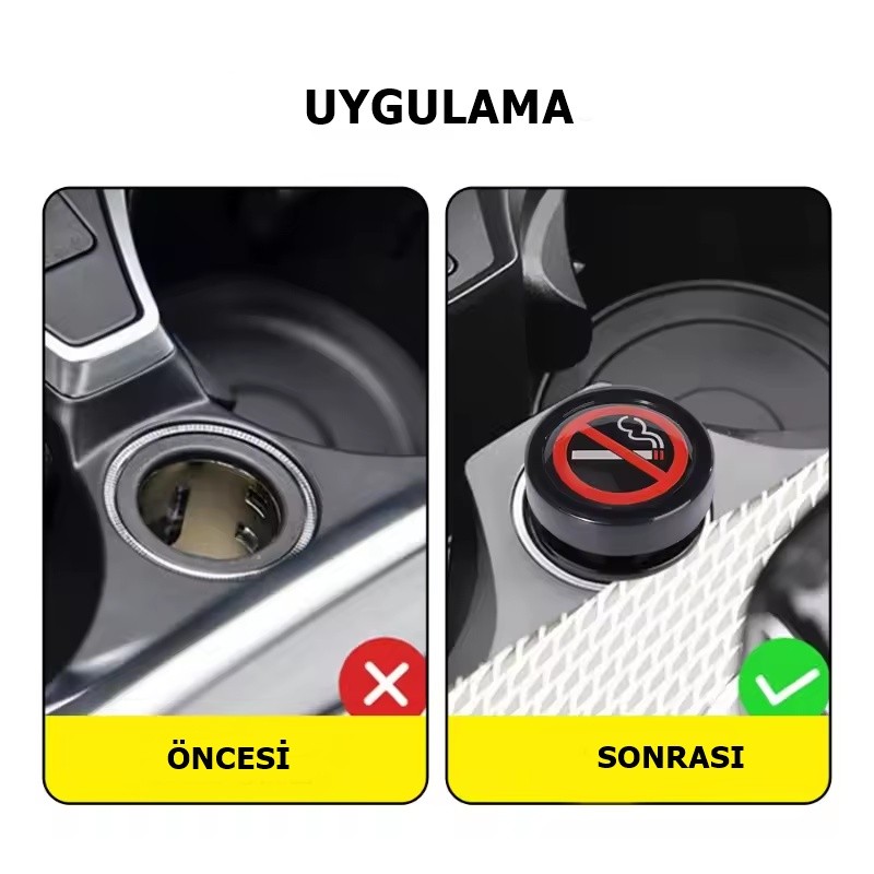 Araç Çakmaklık Yuvası Soketi Kapağı Sigara İçilmez Logolu 2.6x1.8cm
