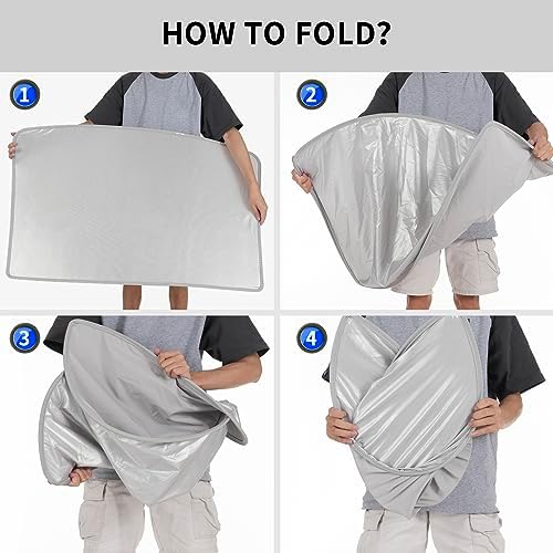 Tesla Model Y 2020–2023 Tavan Penceresi Güneşlik Katlanabilir UV Isı Yalıtımlı Çantalı Gri