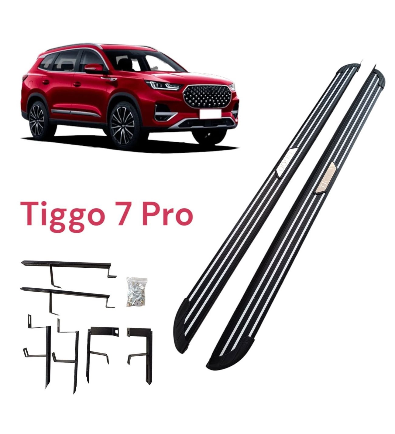 Tiggo 7 Pro Tiggo Yazılı Yan Basamak Koruma Siyah