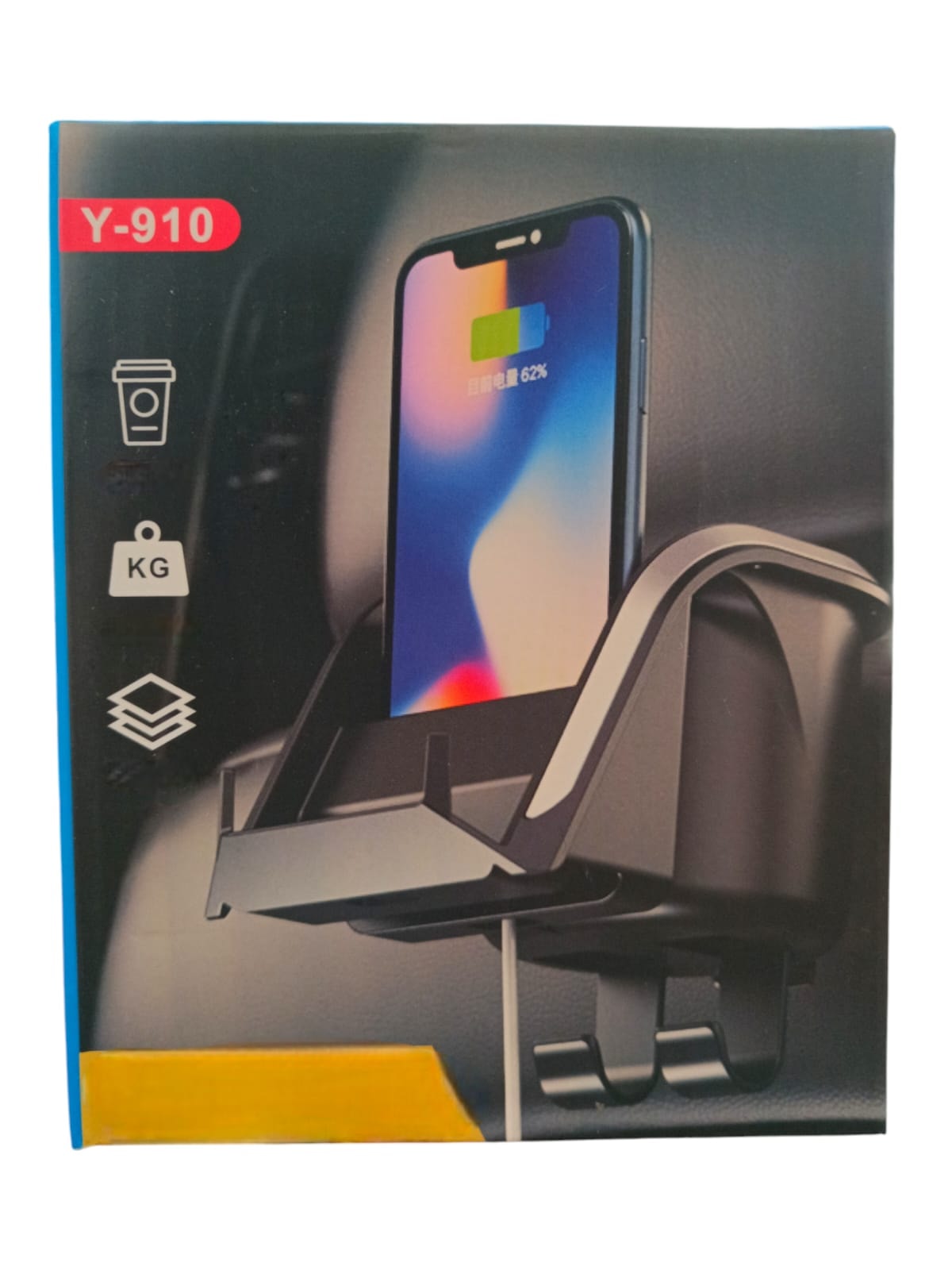 Koltuk Arkası Telefon Bardak Tutucu Organizer Siyah Y-910
