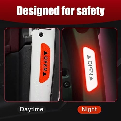 Araba Kapı Açık Uyarı Reflektörü Etiket Sticker 9.5x2.5cm Kırmızı