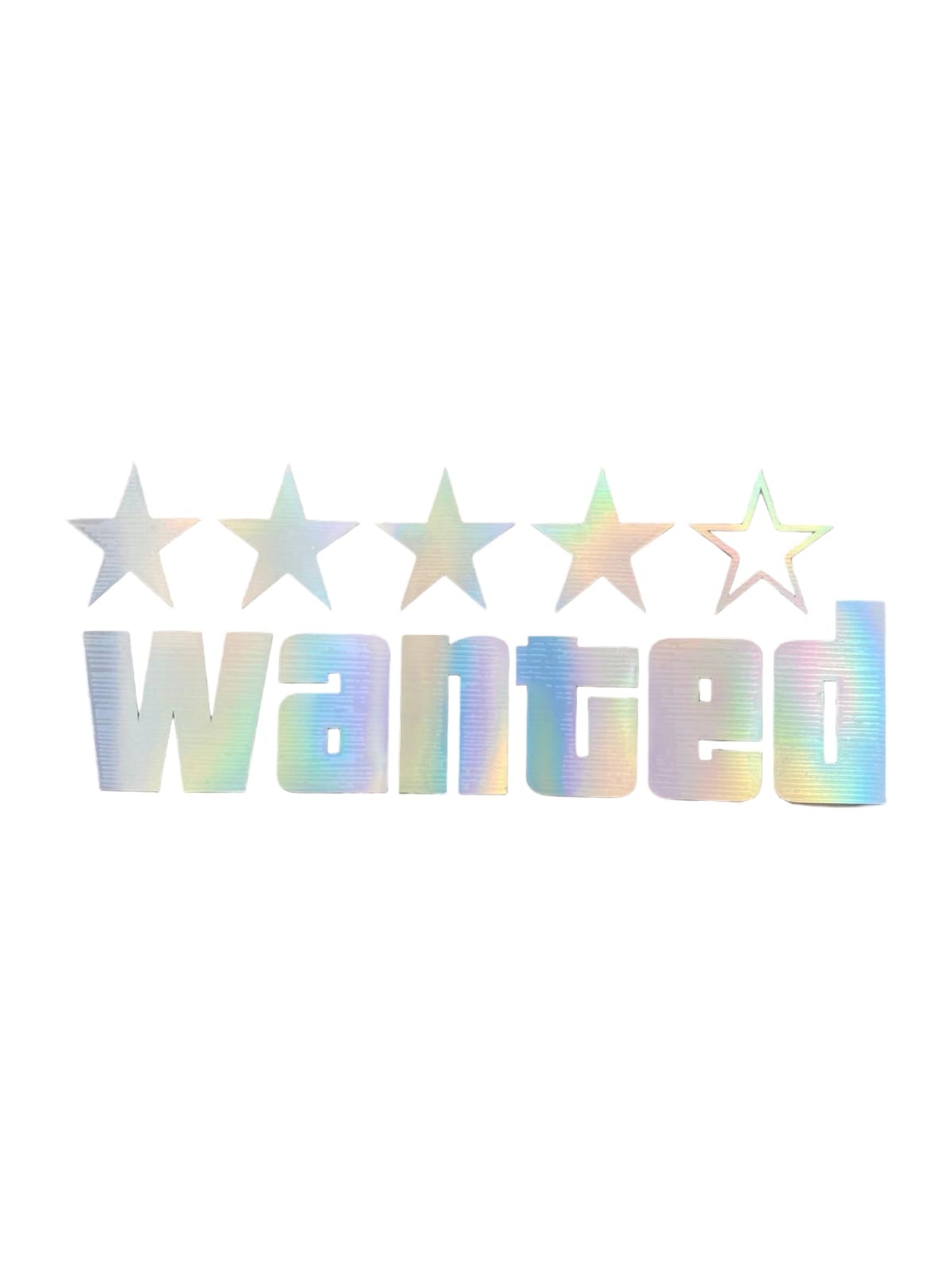 Wanted Yazılı Hologram Efektli Cam Stickeri 20x9cm