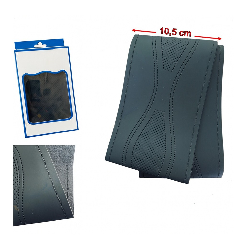 Lüx Desenli Deri Dikme Direksiyon Kılıfı 38-40cm Gri OND364