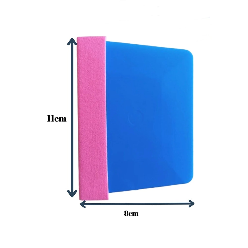 Kare Keçeli Ragle PPF/TPH Cam Filmi Çekme Uygulama Aparatı 10.5x8cm Mavi