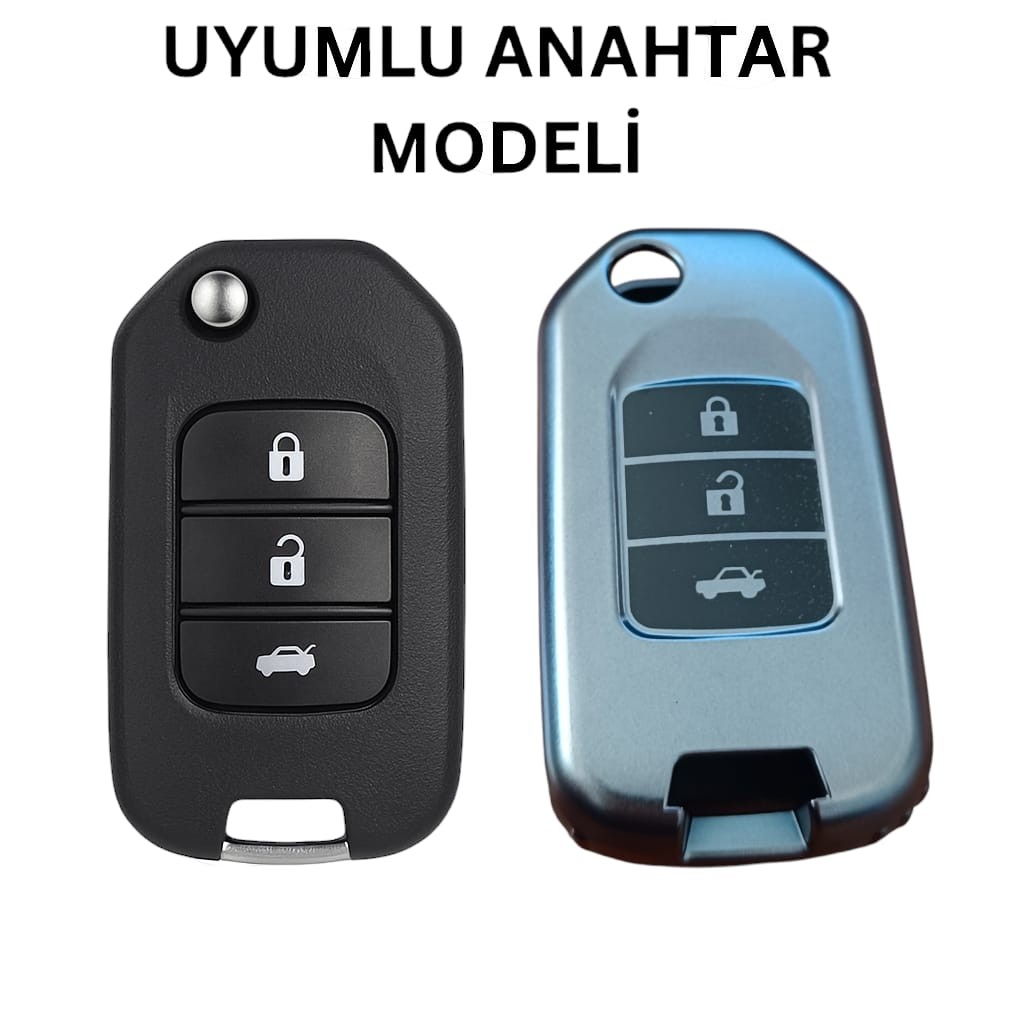 Honda Fc5/H-RV/C-RV Anahtar Uyumlu Silikon Oto Anahtar Kumanda Kabı Kılıf Füme