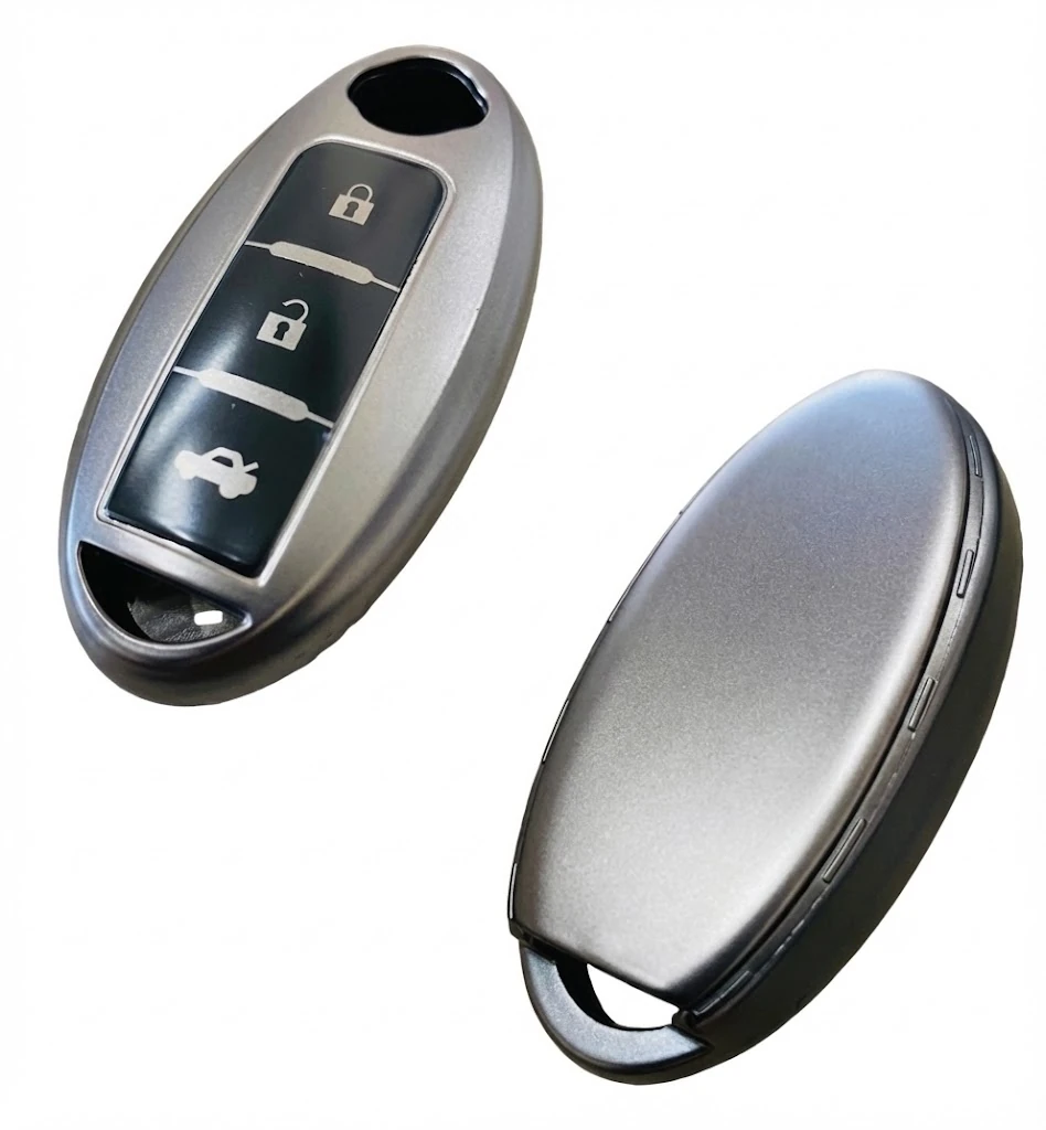 Nissan Qashqai Juke X-Trail Micra Murano Infiniti Uyumlu 3 Buton Smart Silikon Oto Anahtar Kumanda Kabı Kılıf Gri