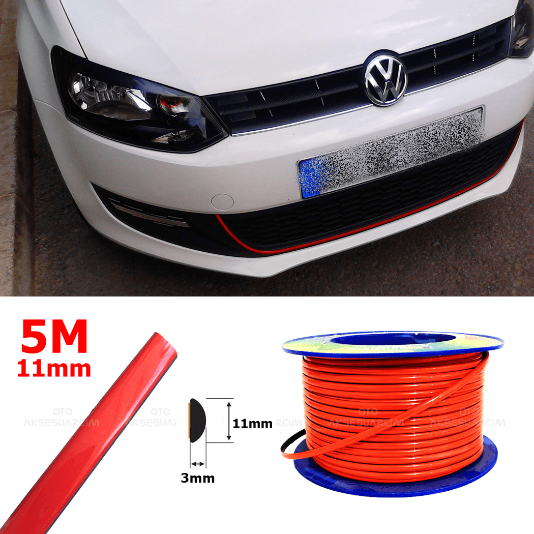 Yapışkanlı Nikelaj Şerit Bant Çıta 11mm 5 Metre Kırmızı