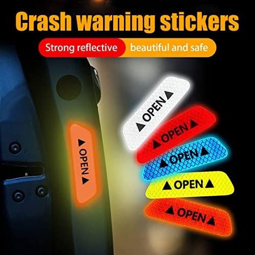 Araba Kapı Açık Uyarı Reflektörü Etiket Sticker 4'lü 9.5x2.5cm Sarı