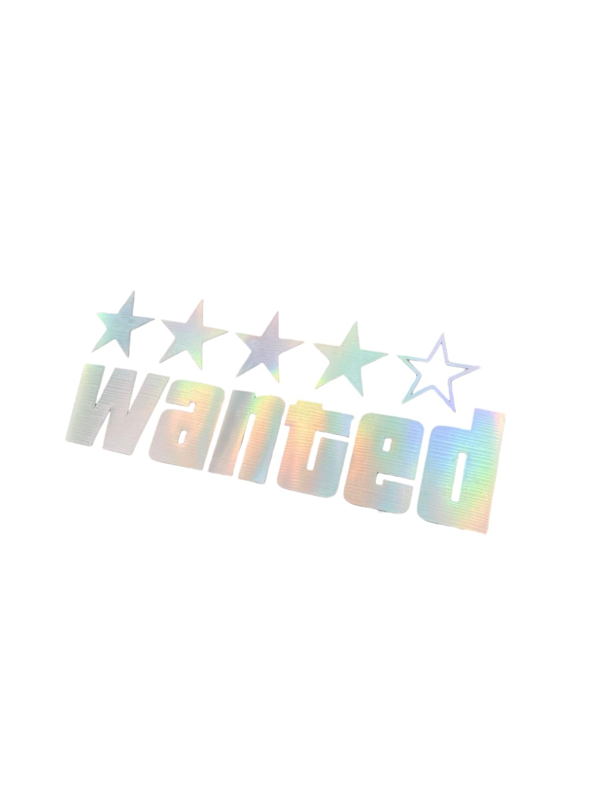 Wanted Yazılı Hologram Efektli Cam Stickeri 20x9cm