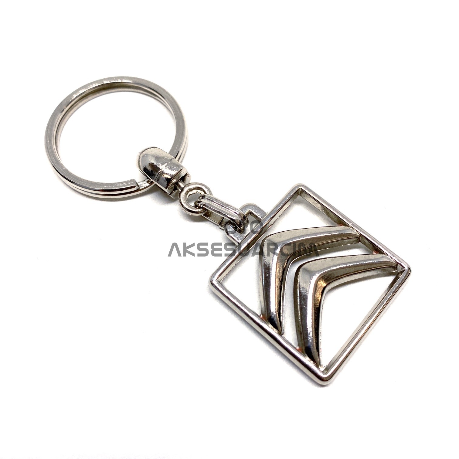 Citroen Metal Luxury Oto Anahtarlık Krom