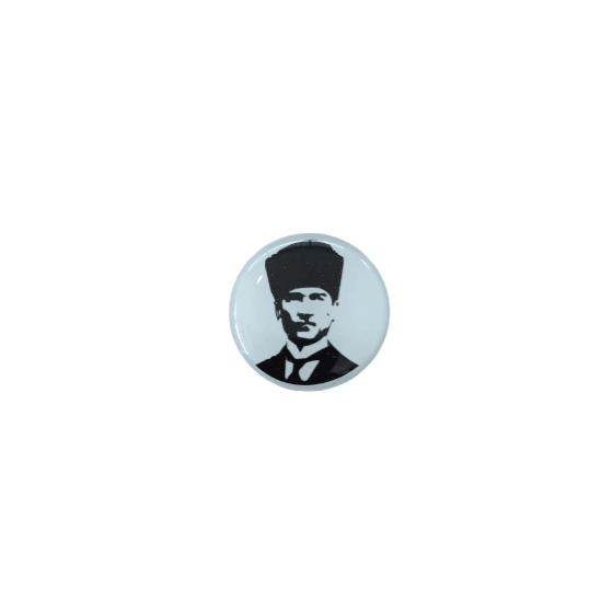 K.Atatürk Silüetli Yuvarlak Etiket Damla Sticker 3cm