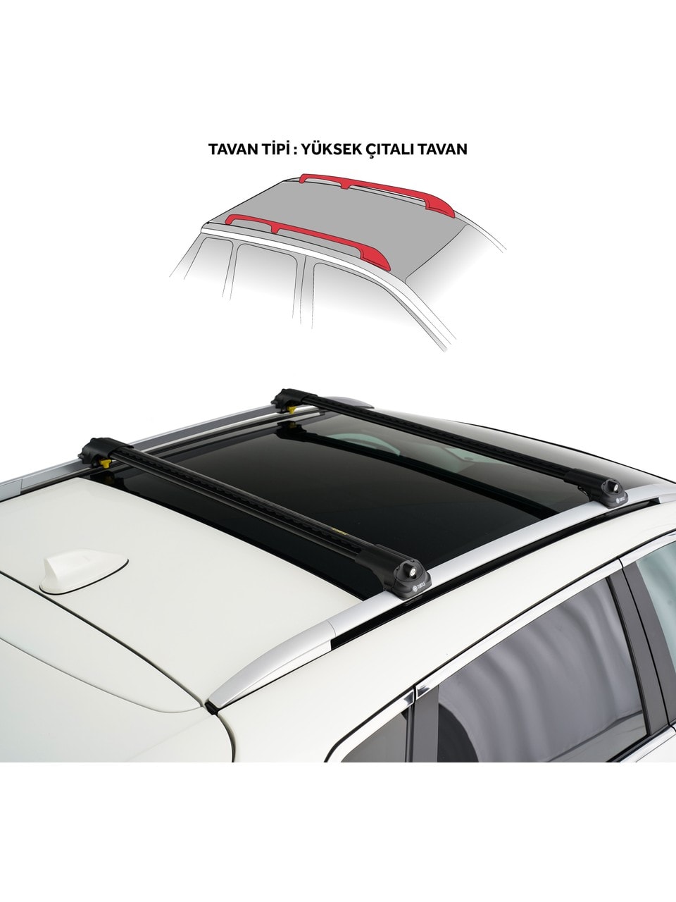 Chevrol Cruze HB 2001-2010 Uyumlu Turtle Air-1 Full Kit Tavan Ara Atkı Seti 82-82cm Gri