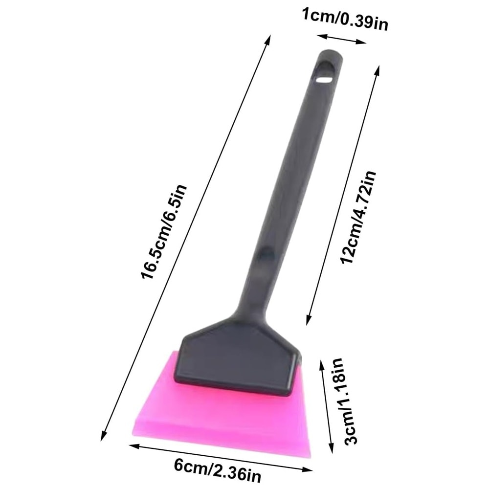 Mini Saplı Silikon Çekçek Ragle Cam Filmi Çekme Uygulama Aparatı 6x16cm Siyah Pembe