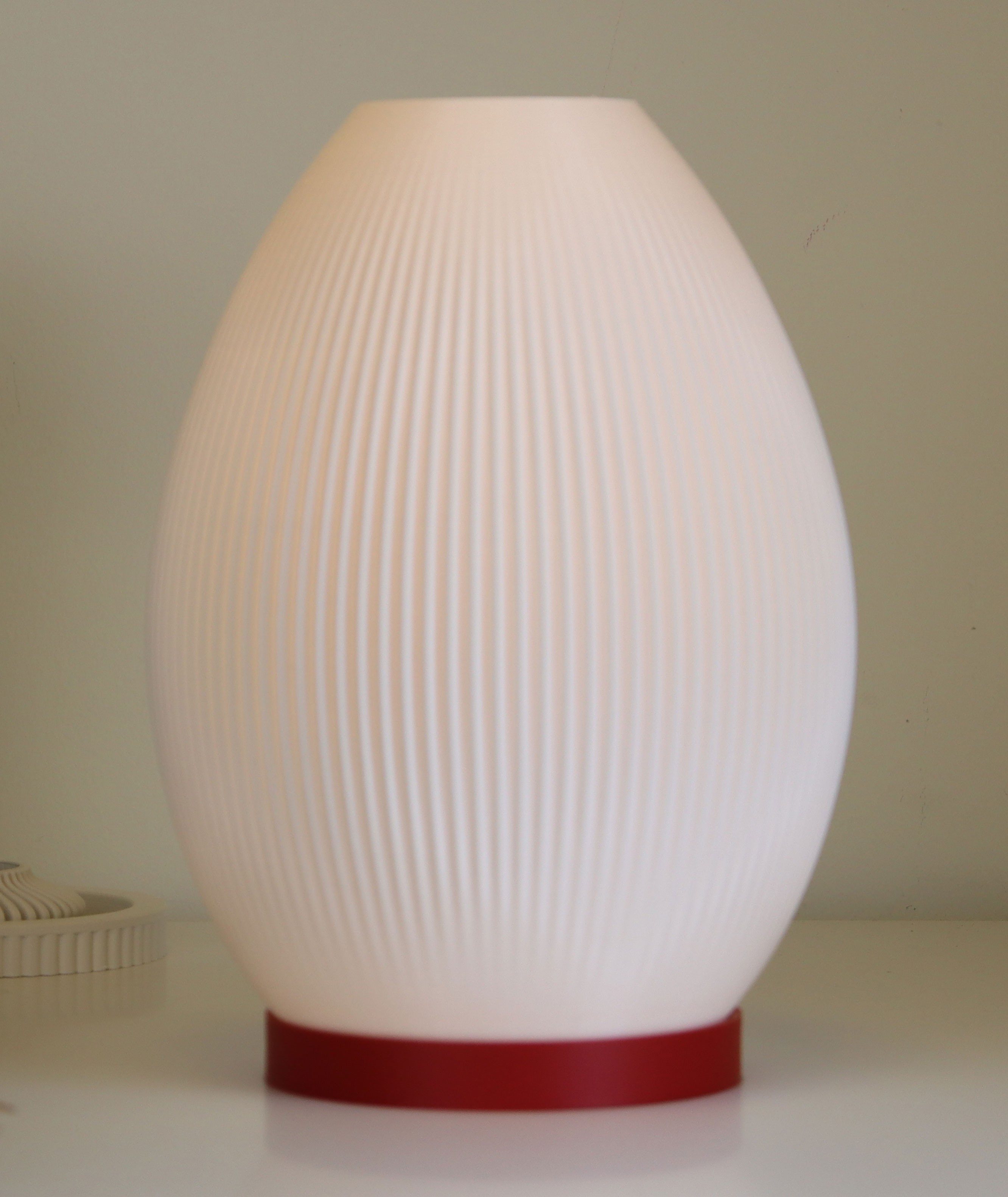 Egg Kırmızı-Beyaz Abajur