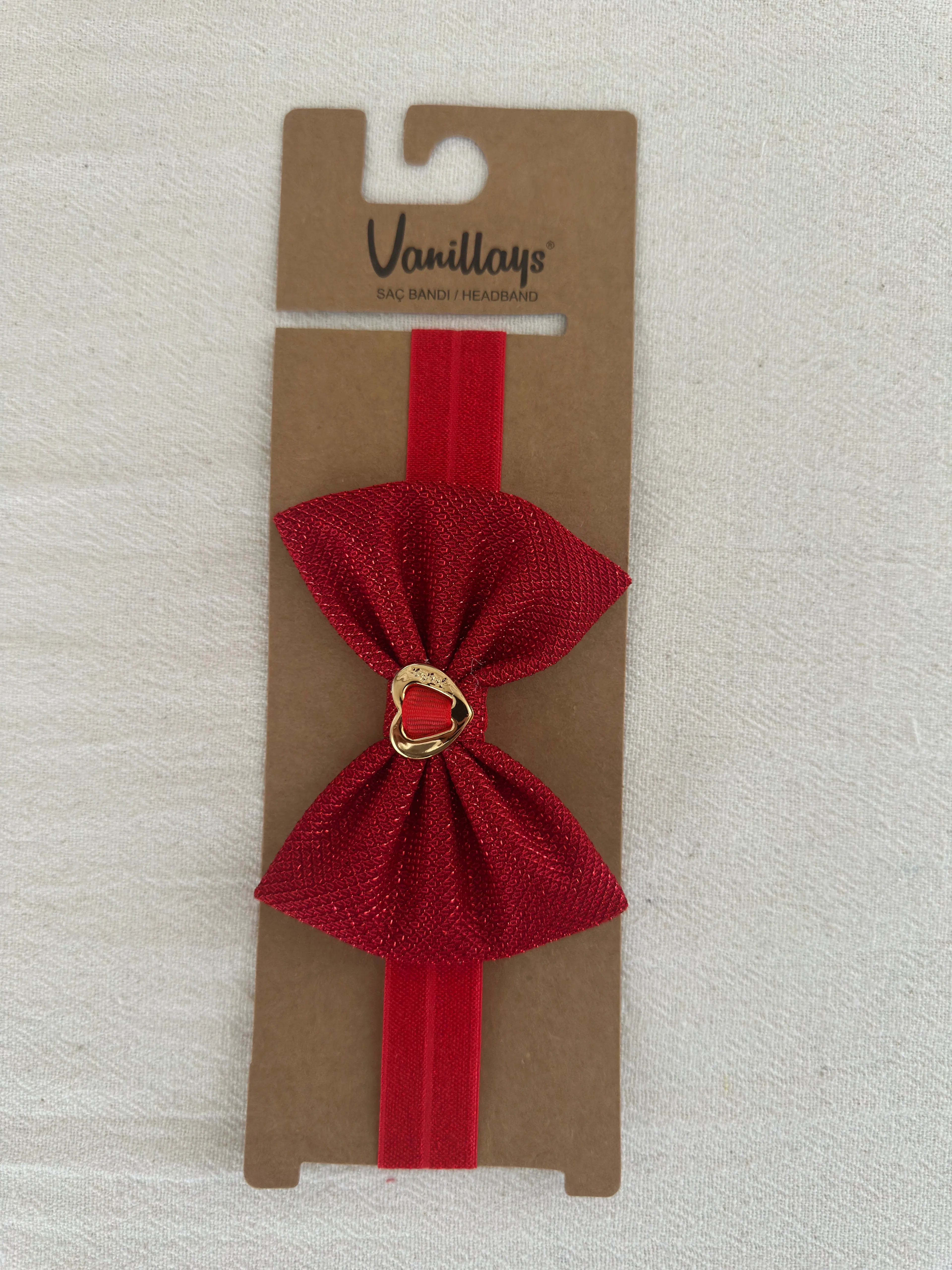 Kalp Detaylı Parlak Fiyonklu Bandana