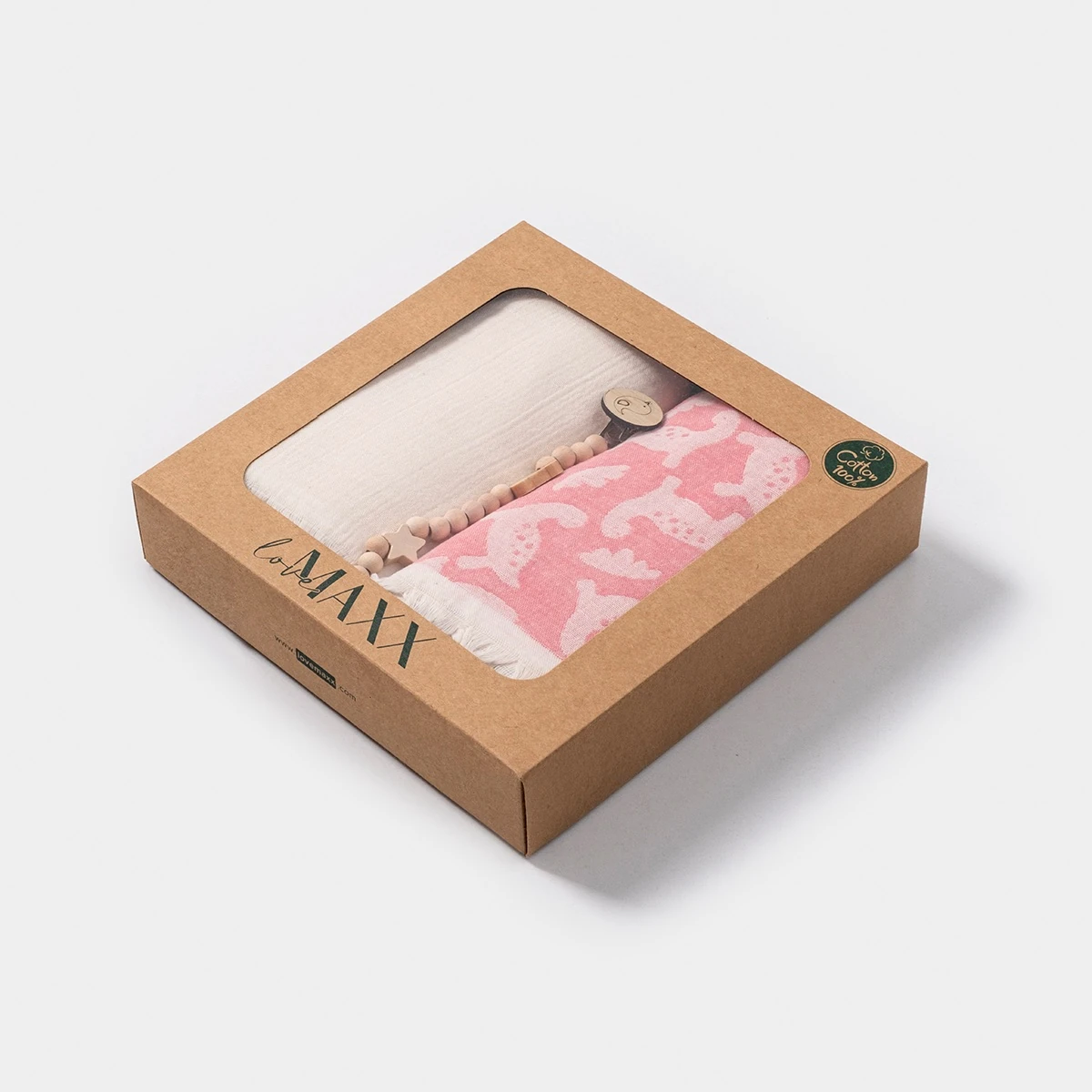 Pamuklu Müslin 2’li Battaniye ve Emzik Askısı Seti