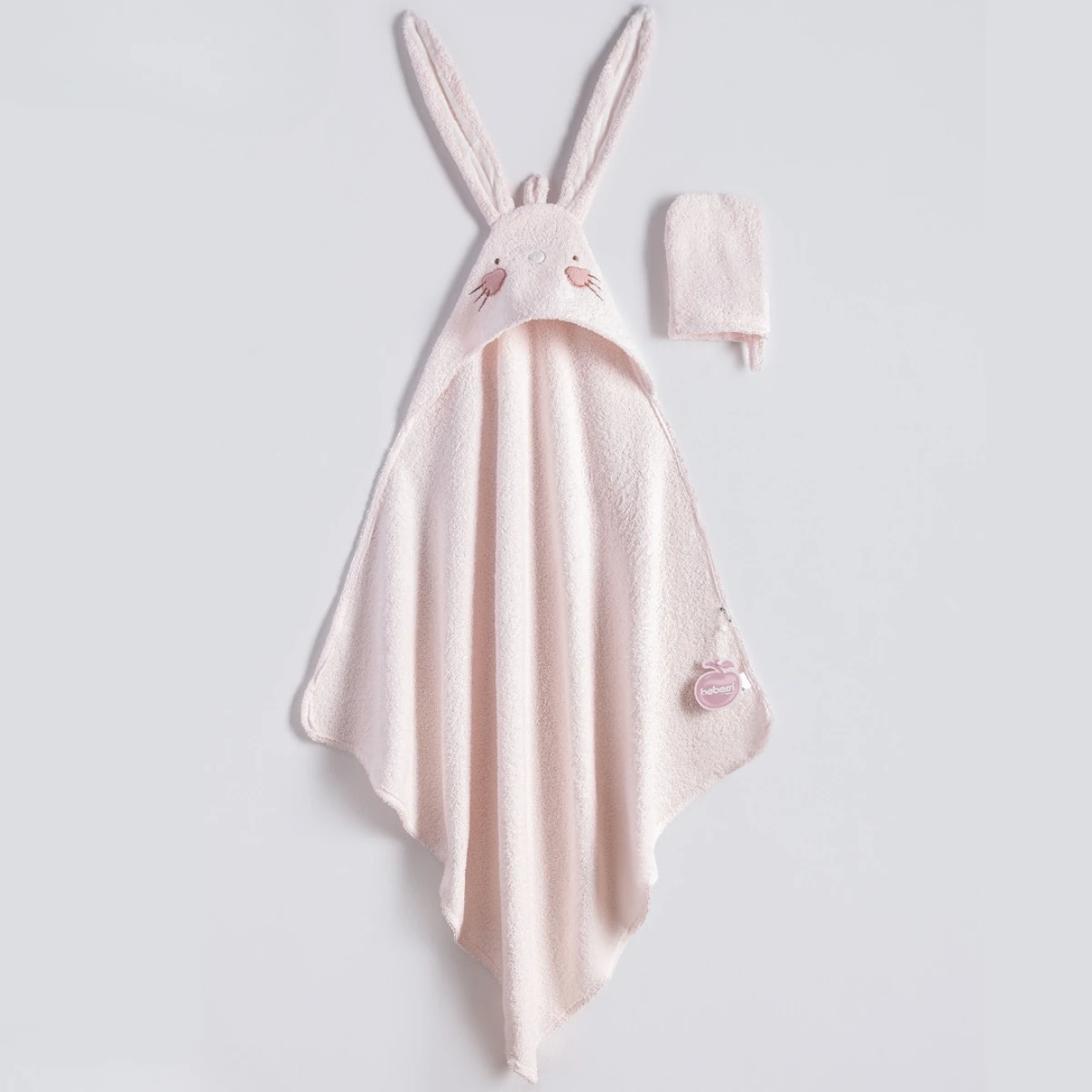 Pembe Tavşan Kulaklı Kız Bebek Havlu