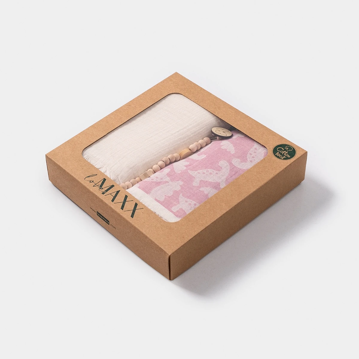 Pamuklu Müslin 2’li Battaniye Takımı ve Emzik Askısı Seti