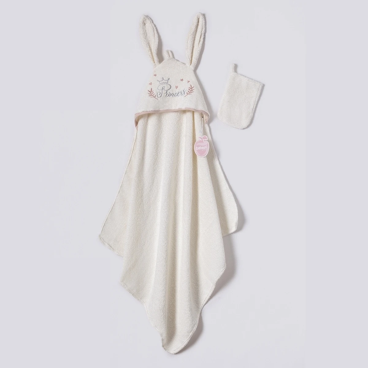Princess Tavşan Kulaklı Kız Bebek Havlu