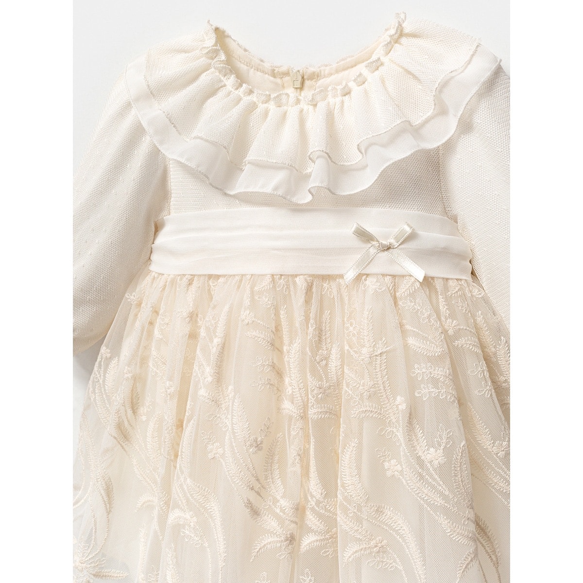 Dantel İşleme ve Kemer Detaylı Kız Bebek Elbise