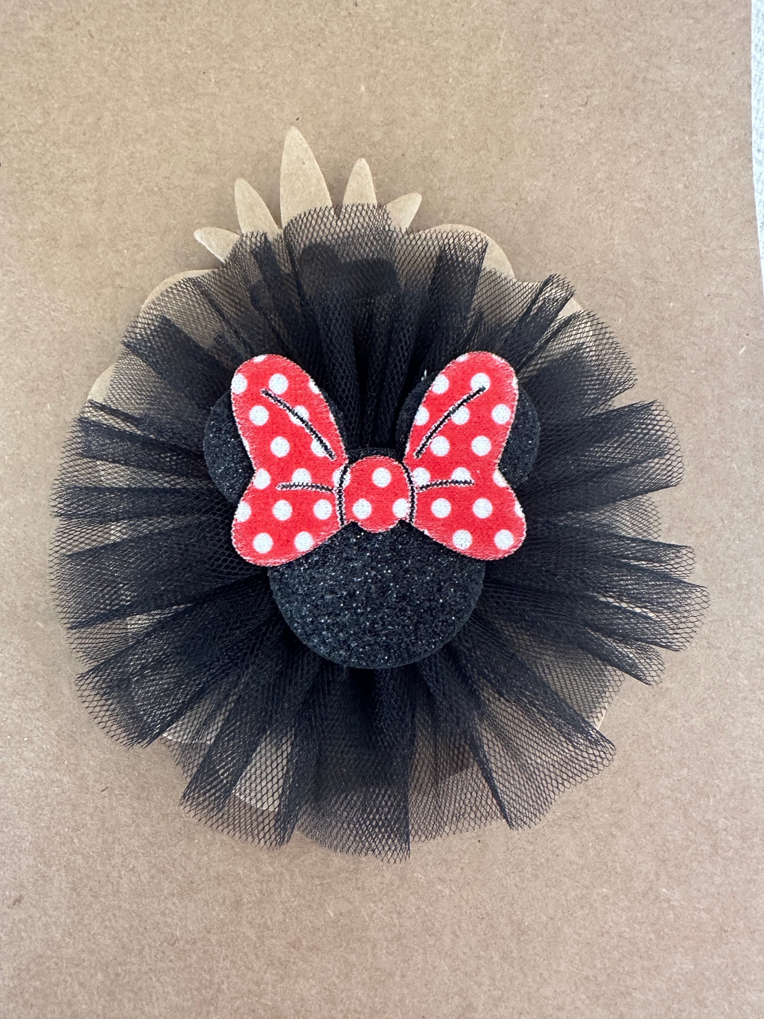 Mickey Siyah Tüllü Kız Çocuk Toka