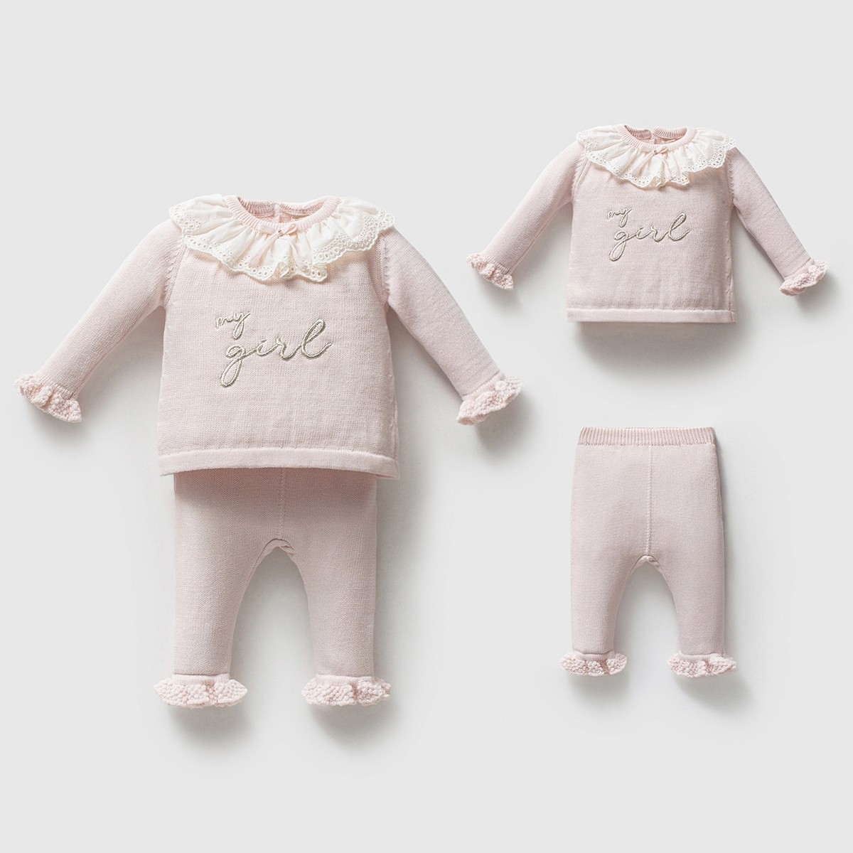 My Girl Organik Pamuklu Premium 2'li Takım-Pembe