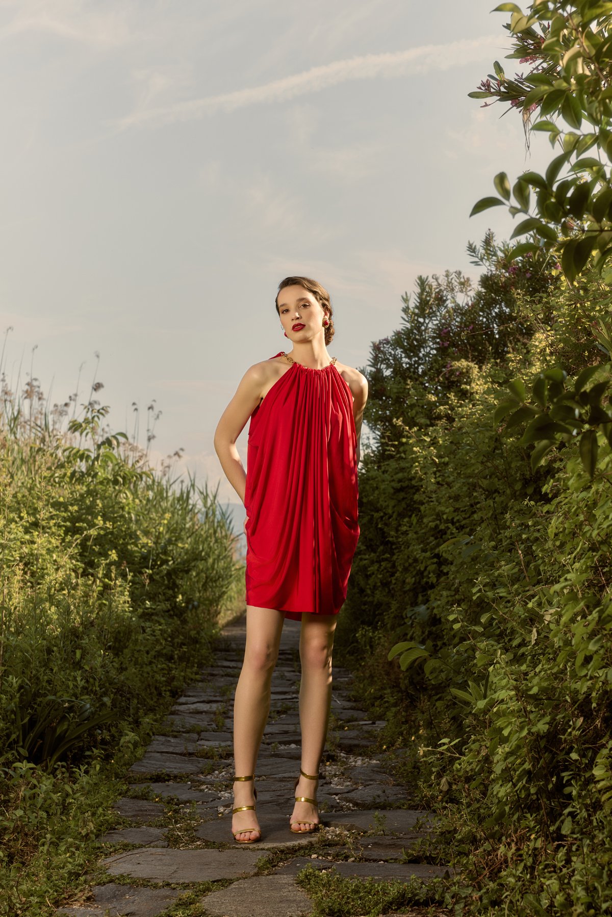 JEİDA KISA DRAPE ELBİSE
