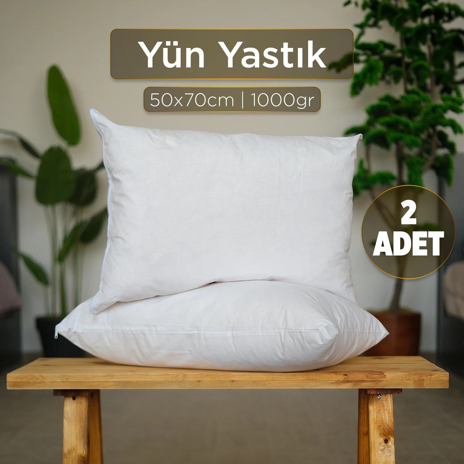 İki Adet Yün Yastık