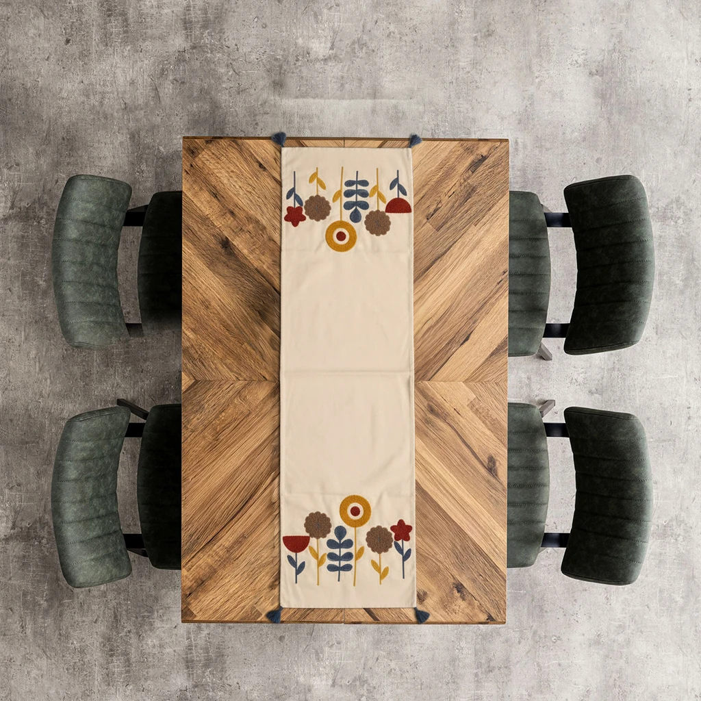 Yıldız Bohem Punch Nakışlı Masa Runner