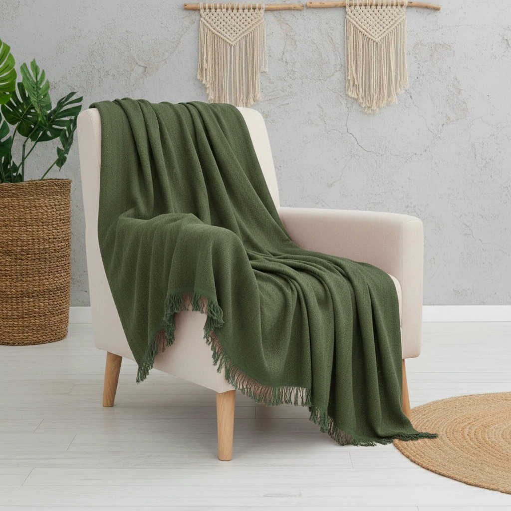 Merlin TV Şalı & Koltuk Örtüsü - Haki