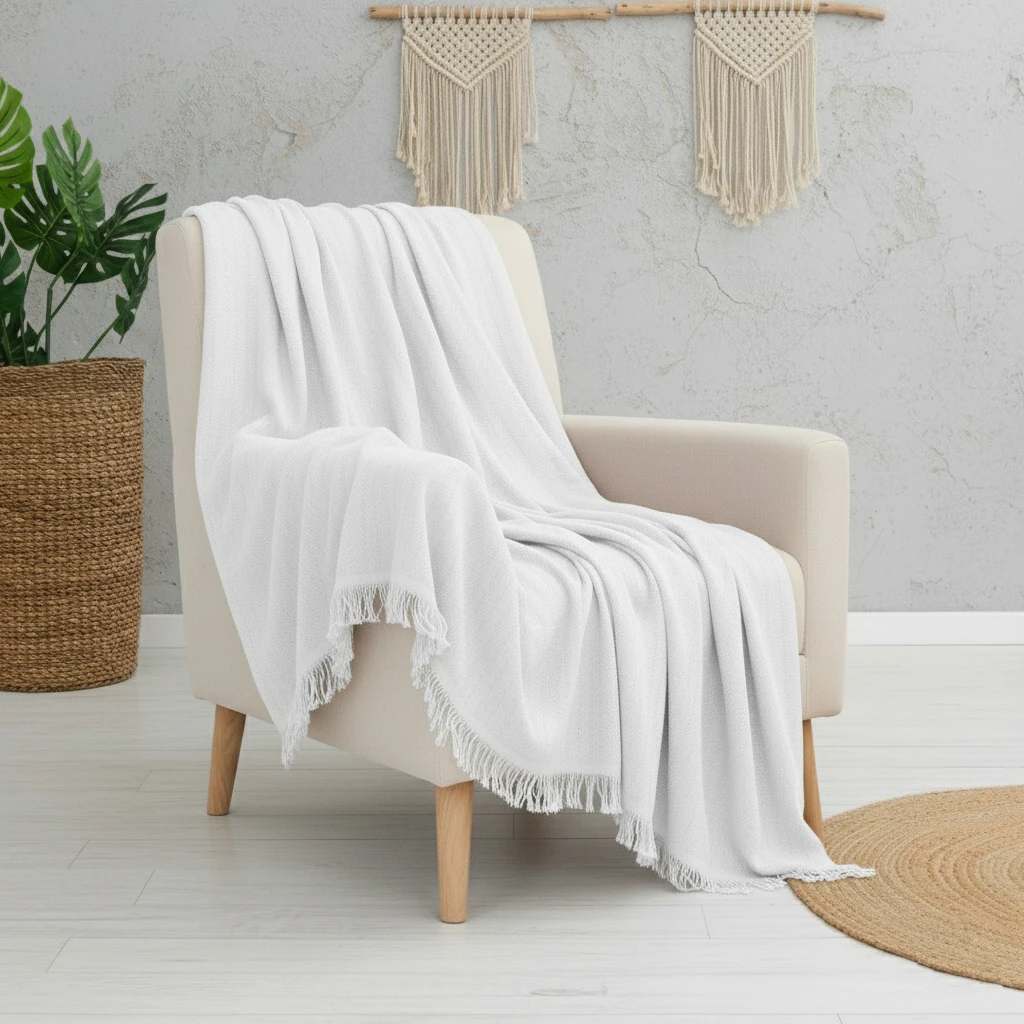 Merlin TV Şalı & Koltuk Örtüsü - Taş